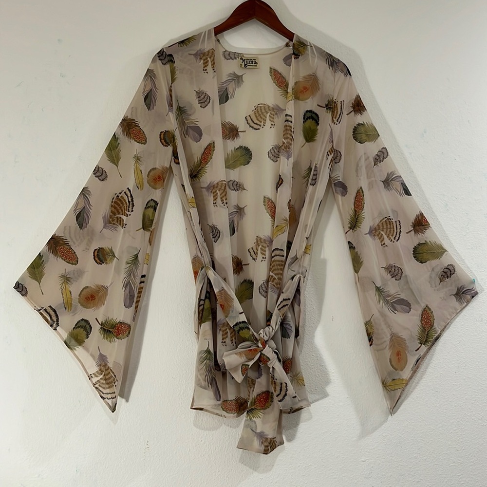 Show Me Your Mumu Kimono ~ in Feather 🪶 Print - Picture 1 of 14